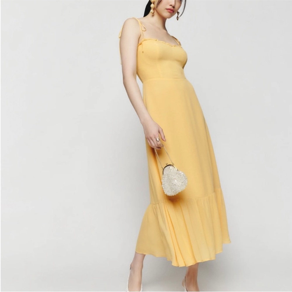 Reformation Enya Dress size 0 butter yellow